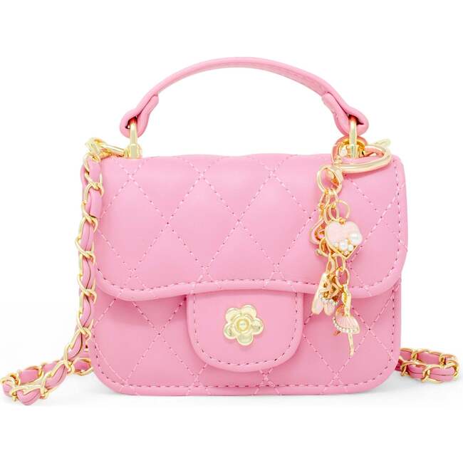 Tiny Quilted Ballet Charm Handbag, Pink