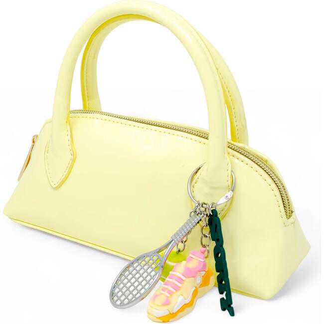 Sporty Charm Top Handle Bag, Yellow - Bags - 3