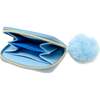 Teddy Pom Pom Zip Wallet, Blue - Bags - 2