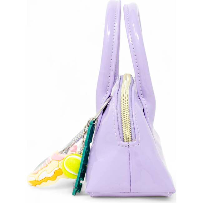 Sporty Charm Top Handle Bag, Purple - Bags - 2