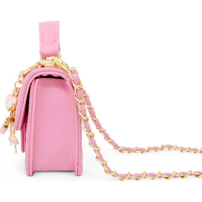 Tiny Quilted Ballet Charm Handbag, Pink - Bags - 2