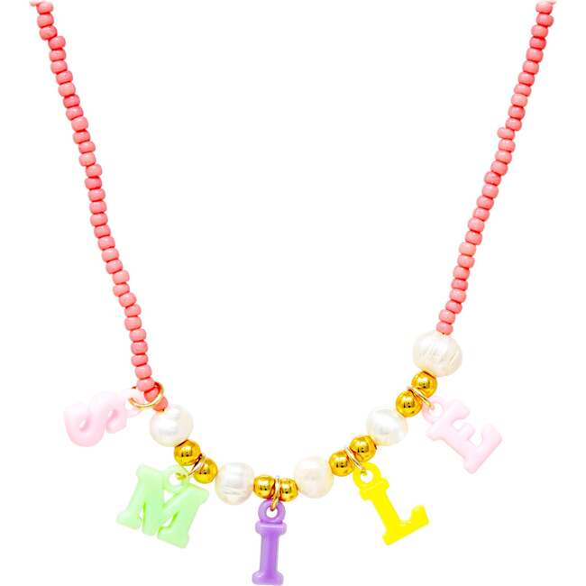Smile Pink Bead Necklace