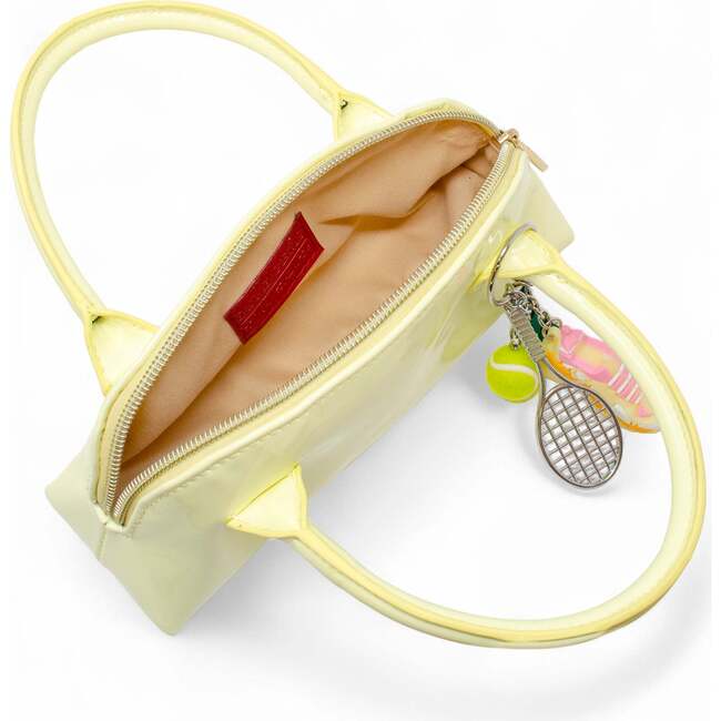 Sporty Charm Top Handle Bag, Yellow - Bags - 5