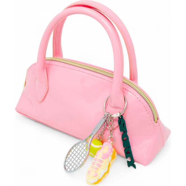 Sporty Charm Top Handle Bag, Pink - Bags - 3