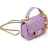 Tiny Quilted Ballet Charm Handbag, Purple - Bags - 3
