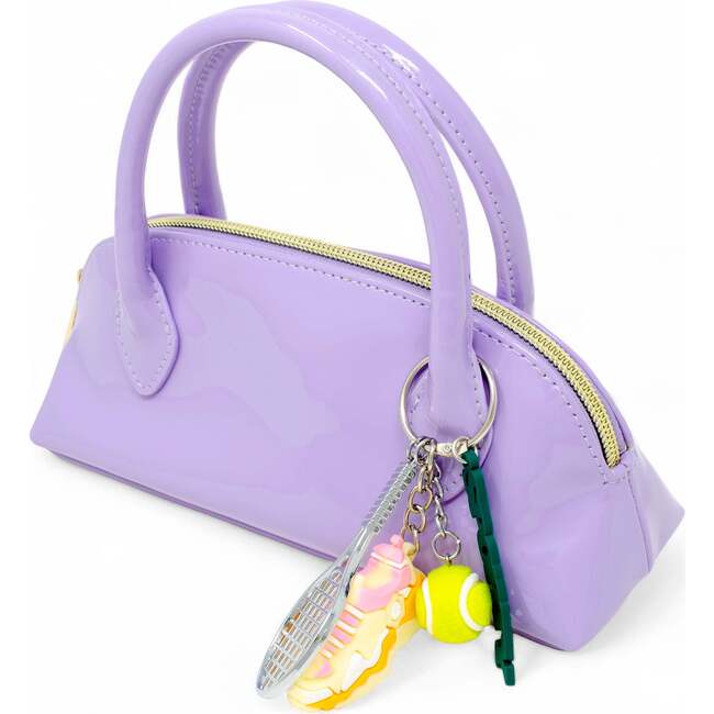 Sporty Charm Top Handle Bag, Purple - Bags - 3