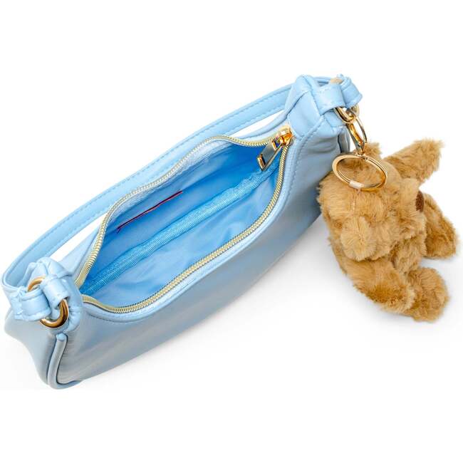 Teddy Bear Charm Shoulder Handbag, Blue - Bags - 5