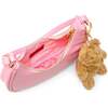 Teddy Bear Charm Shoulder Handbag, Pink - Bags - 5 - thumbnail