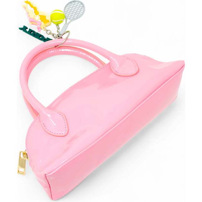Sporty Charm Top Handle Bag, Pink - Bags - 4