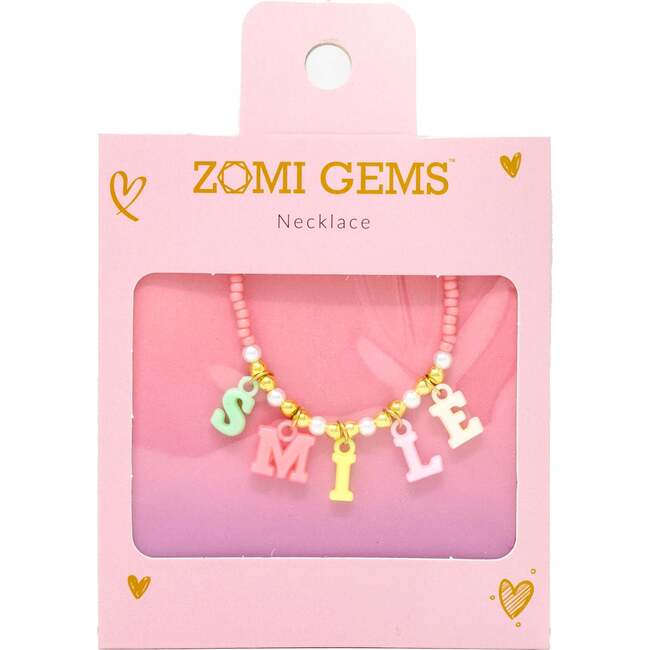 Smile Pink Bead Necklace - Necklaces - 2