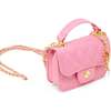 Tiny Quilted Ballet Charm Handbag, Pink - Bags - 3