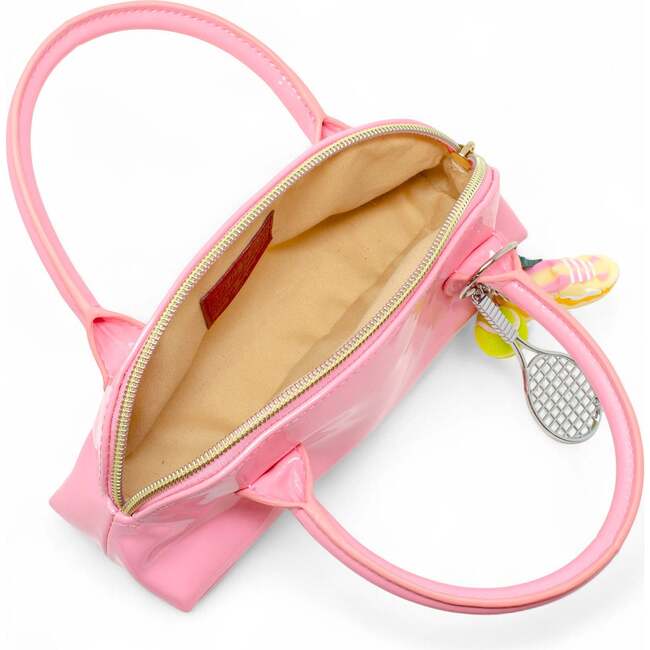 Sporty Charm Top Handle Bag, Pink - Bags - 5