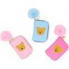 Teddy Pom Pom Zip Wallet, Pink - Bags - 3