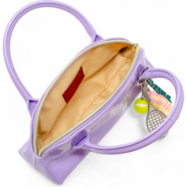 Sporty Charm Top Handle Bag, Purple - Bags - 5
