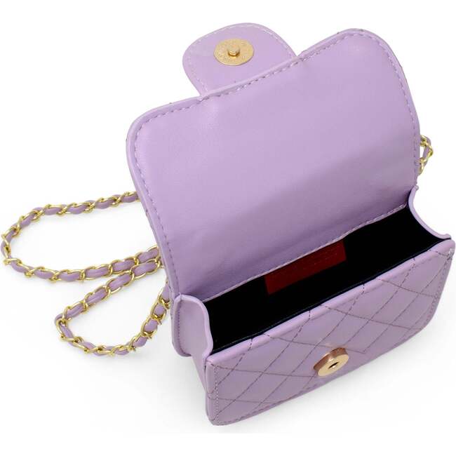 Tiny Quilted Ballet Charm Handbag, Purple - Bags - 5