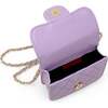 Tiny Quilted Ballet Charm Handbag, Purple - Bags - 5