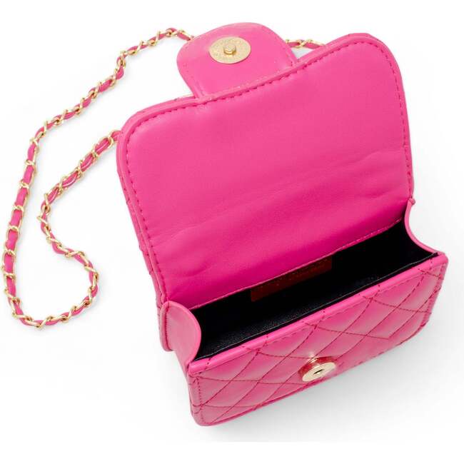 Tiny Quilted Ballet Charm Handbag, Hot Pink - Bags - 5