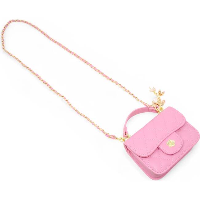 Tiny Quilted Ballet Charm Handbag, Pink - Bags - 4