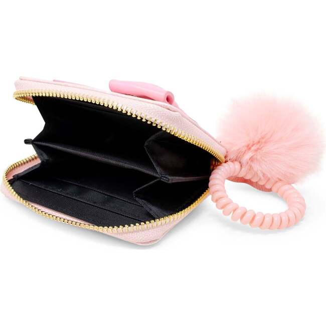Shiny Jumbo Bow Spiral Strap Wallet, Pink - Bags - 2
