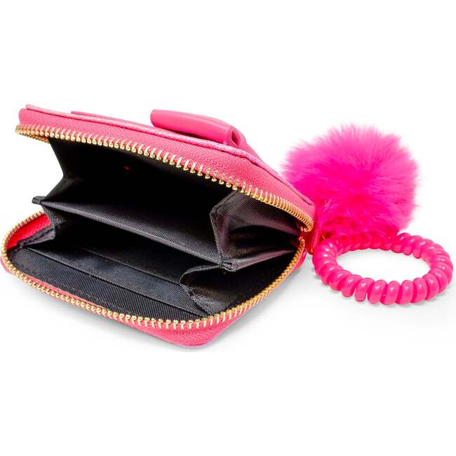 Shiny Jumbo Bow Spiral Strap Wallet, Hot Pink - Bags - 2