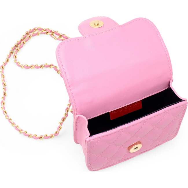 Tiny Quilted Ballet Charm Handbag, Pink - Bags - 5