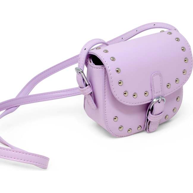 Saddle Stud Kids Handbag, Purple - Bags - 3