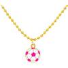 Pink Soccer Ball Necklace - Necklaces - 1 - thumbnail