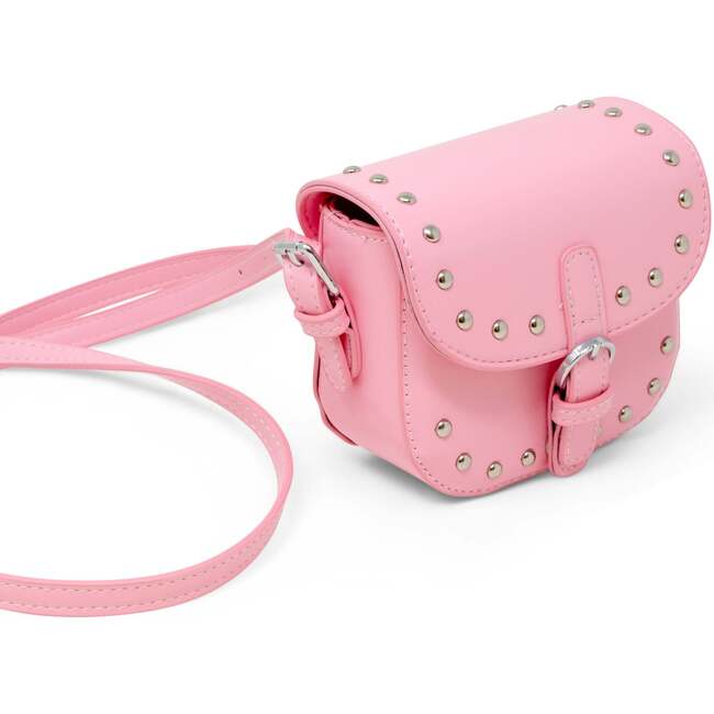 Saddle Stud Kids Handbag, Pink - Bags - 3