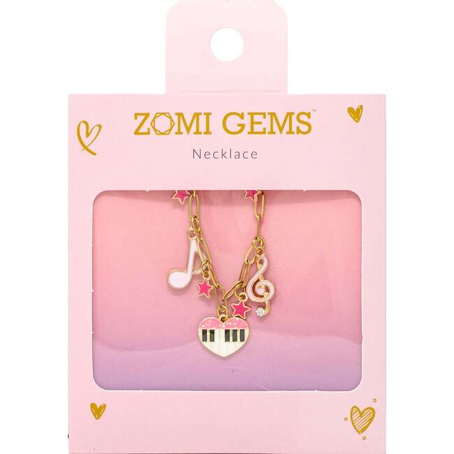 Music Multi Charm Necklace with Piano - Necklaces - 2