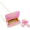 Shiny Quilted Fluffy Bow Handbag, Hot Pink - Bags - 5