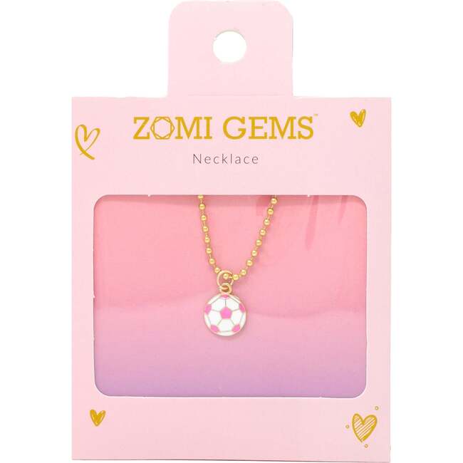 Pink Soccer Ball Necklace - Necklaces - 2