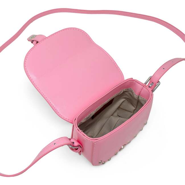 Saddle Stud Kids Handbag, Pink - Bags - 4