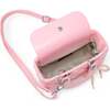Quilted Rectangle Bow Charm Handbag, Pink - Bags - 5