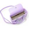 Quilted Rectangle Bow Charm Handbag, Purple - Bags - 5