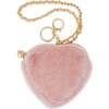 Girl's Fuzzy Heart Wristlet Coin Purse, Blush Pink - Bags - 1 - thumbnail