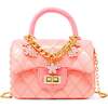 Classic Sparkle Top Handle Handbag, Pink Bubblegum - Bags - 1 - thumbnail