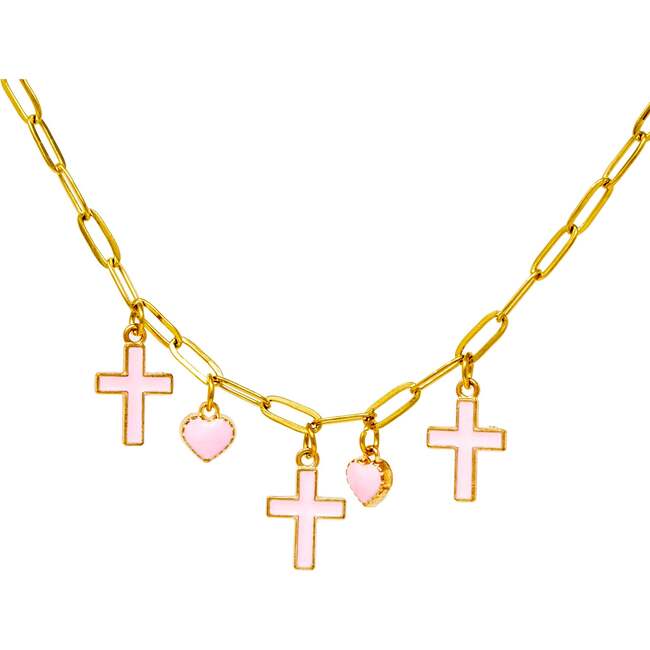Cross & Heart Charm Necklace