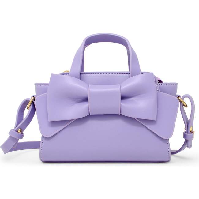 Big Bow Baguette Handbag, Purple