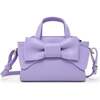 Big Bow Baguette Handbag, Purple - Bags - 1 - thumbnail