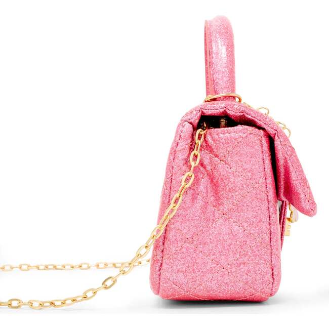 Classic Sparkle Top Handle Handbag, Pink Lemonade
