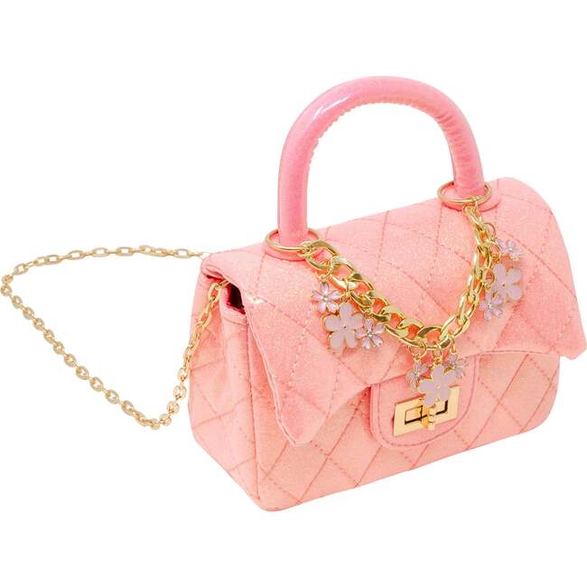 Classic Sparkle Top Handle Handbag, Pink Bubblegum - Bags - 3