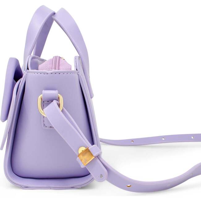 Big Bow Baguette Handbag, Purple - Bags - 2