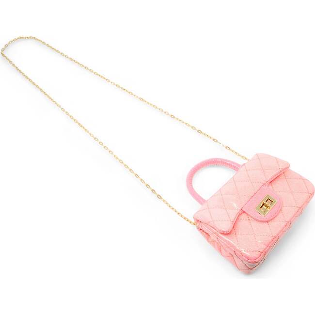 Classic Sparkle Top Handle Handbag, Pink Bubblegum - Bags - 4