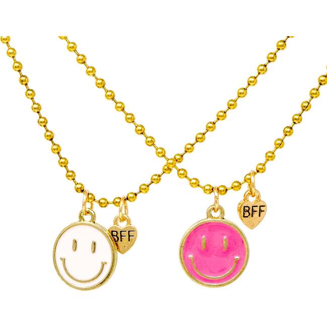 BFF Smiley Face Necklace Set
