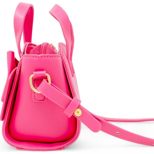 Big Bow Baguette Handbag, Hot Pink - Bags - 2