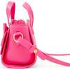 Big Bow Baguette Handbag, Hot Pink - Bags - 2