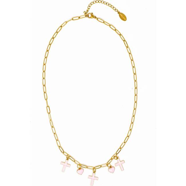 Cross & Heart Charm Necklace - Necklaces - 3