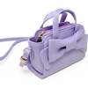 Big Bow Baguette Handbag, Purple - Bags - 3 - thumbnail