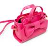 Big Bow Baguette Handbag, Hot Pink - Bags - 3