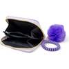 3D Bow Pom Pom Zip Wallet, Purple - Bags - 2 - thumbnail